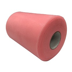 Light Coral Deco Mesh Ribbons, Tulle Fabric, Tulle Roll Spool Fabric For Skirt Making, Light Coral, 6 inch(15cm), about 100yards/roll(91.44m/roll)