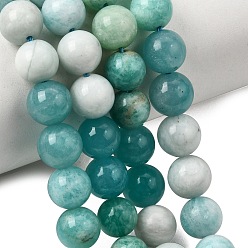 Amazonite Gradient Natural Amazonite Beads Strands, Smooth Round, 8.5~9mm, Hole: 0.8mm, about 48pcs/strand, 15.16''(38.5~39cm)