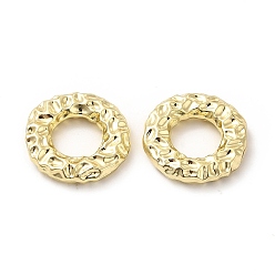 Light Gold Eco-friendly Rack Plating Alloy Linking Rings, Cadmium Free & Lead Free, Hammered Round Ring, Light Gold, 16x3.5mm, Inner Diameter: 7mm