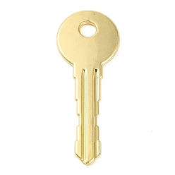 Золотой Стойки подвески обшивки сплава, без кадмия, без никеля и без свинца, ключ, золотые, 54x20.5x2 мм, отверстие : 4.5 мм
