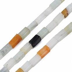Flower Amazonite Natural Flower Amazonite Beads Strands, Cuboid, 4~5x2x2mm, Hole: 0.8mm, about 82~84pcs/strand, 14.76~15.15 inch(37.5~38.5cm)