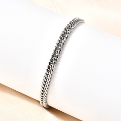 Нержавеющая Сталь Цвет 304 браслеты из нержавеющей стали с кубинской цепочкой для мужчин, цвет нержавеющей стали, 8-1/4 дюйм (20.8 см)