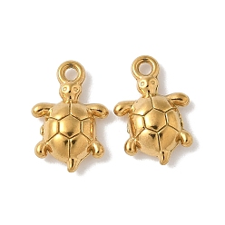 Turtle 304 прелести нержавеющей стали, ионное покрытие (ip), реальный 18 k позолоченный, черепаха, 12.5x8.5x3 мм, отверстие : 1.2 мм