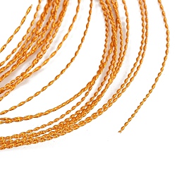 Темно-Оранжевый Алюминиевая проволока, скрученный плоский, для diy craft, темно-оранжевый, 1 мм, 18 датчик, около 16.40 футов (5 м) / рулон