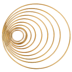 Light Gold 1кольца для соединения мешков из железа, пайки, без кадмия и без никеля, для изготовления колец в технике макраме, золотой свет, 35~190x3 мм, внутренний диаметр: 30~185 мм, 1 шт / размер