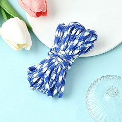 Синий 5m 7 внутренние сердечники полиэстер и спандекс корд канаты, с узорами, для изготовления веревочных браслетов, синие, 4 мм, около 5.47 ярдов (5 м) / комплект