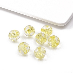 Желтый Прозрачные акриловые бусины, круглые, желтые, 10 мм, отверстие : 2.1 мм