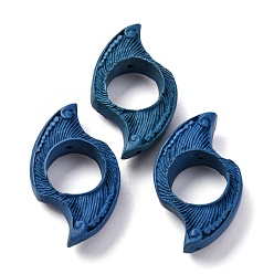 Стально-синий Киноварь бисера, резные лакированные, форма дротика, стальной синий, 36.5x22x9 мм, отверстие : 1.5 мм