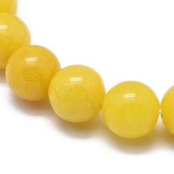 Yellow Jade Natural Yellow Jade Bead Stretch Bracelets, Round, Dyed, 2 inch~2-3/8 inch(5~6cm), Bead: 5.8~6.8mm