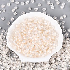 (404) Непрозрачное AB Кислое яблоко Внутренние цвета прозрачные стеклянные бусины, рондель, цветочный белый, 6x4 мм, отверстие : 2 мм, Около 2000 шт / 450 г