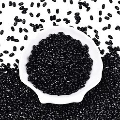 Черный Непрозрачные акриловые бусины, арахис, чёрные, 6.5x4x3 мм, отверстие : 1.5 мм, Около 9998 шт / 500 г