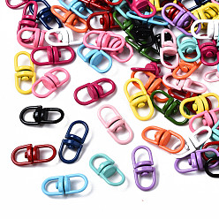Mixed Color Spray Painted Alloy Double Eye Swivel Clasps, Swivel Snap Hook, Key Clasp Connectors, Cadmium Free & Nickel Free & Lead Free, Mixed Color, 19x9x6mm, Hole: 5X5.5mm