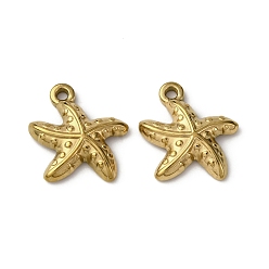 Морская звезда Океан 304 подвески из нержавеющей стали, ионное покрытие (ip), золотые, морская звезда, 18x17.5x3.5 мм, отверстие : 1.6 мм