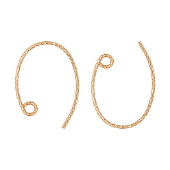 Real 18K Gold Plated Brass Earring Hooks, with Horizontal Loop, Real 18K Gold Plated, Vacuum Packing, 23x16.5x1mm, 18 Gauge, Hole: 2mm, 50pcs/box