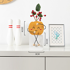 Тыква Украшения из искусственных растений, с деревянным держателем в форме овоща, тыквенный узор, 80x200 мм