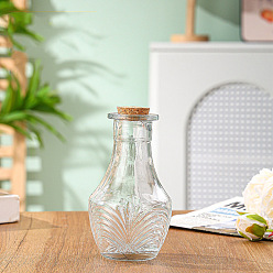 Column Многоразовые стеклянные пустые бутылки, с деревянной пробкой, прозрачные, колонка, 7.5x14 см