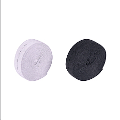 Mixed Color Flat Elastic Rubber Band, Webbing Garment Sewing Accessories, Flat Round, Mixed Color, 25mm wide, about 5.46 yards(5m)/roll, 2roll, 11x2mm, Hole: 1mm, 40pcs