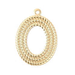 Настоящее золото 18K Латунные подвески, без кадмия, без никеля и без свинца, овальные, реальный 18 k позолоченный, 28.5x20.5x1 мм, отверстие : 1.6 мм