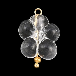 Прозрачный Прозрачные акриловые и нержавеющие стальные подвески, , золотые, прозрачные, 20x13.5x7.5 мм, отверстие : 1.6 мм