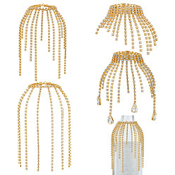 Золотой 4шт. латунные подвески для бокалов вина со стразами, золотые, 55 мм