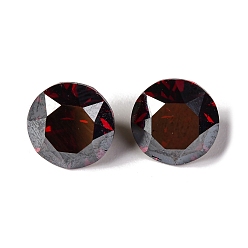 Сиамский Стеклянные стразы кабошоны, задние и задние, граненые, плоско-круглые, Сиам, 8x5.5 мм