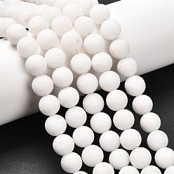 Белый Нефрит Бусины из натурального белого нефрита, матовые, круглые, 10 мм, отверстие : 1 мм, около 38 шт / нитка, 14.9 дюйм