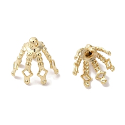 Настоящее золото 24K Латунная бусина, без свинца и без кадмия, реальный 24 k позолоченный, 11x10x11 мм, отверстие : 1 мм