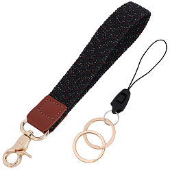 Черный 1брелки с эластичным нейлоновым ремешком из поликарбоната, со сплавочной фурнитурой, золотой свет, чёрные, 185 мм