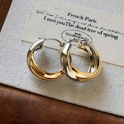Ring Латунь обруч серьги для женщин, платиной и золотом, кольцо, 24x24 мм