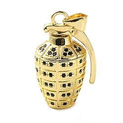 Настоящее золото 18K Латунные микро проложить кубического циркония подвески, гранатовые чары, реальный 18 k позолоченный, 25.5x15.5x13 мм, отверстие : 4x3 мм