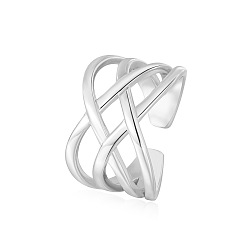 Платина 925 регулируемые кольца-манжеты из стерлингового серебра, платина, внутренний диаметр: регулируемый