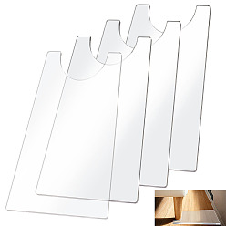 Clear 4Pcs Transparent Acrylic Wall Pads, Trapezoid, Clear, 200x90~111x4.5mm