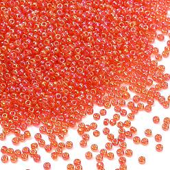 (RR297) Transparent Tangerine AB Миюки круглые бусины рокайль, японский бисер, (rr297) прозрачный мандарин ab, 11/0, 2x1.3 мм, отверстие : 0.8 мм, Около 50000 шт / фунт