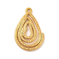 Teardrop Ионное покрытие (ip) 304 подвески из нержавеющей стали, реальный 18 k позолоченный, слеза, 28.5x18.5x1.5 мм, отверстие : 1.6 мм