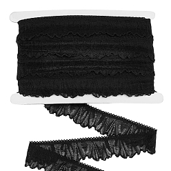 Черный 20 ярды пряжи чинлона кружевная отделка, аксессуары для одежды, чёрные, 1-3/8 дюйм (34 мм)