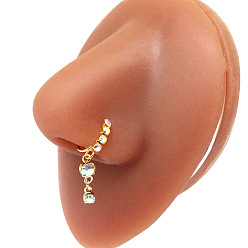 Сердце 316l Хирургическое кольцо для носа из нержавеющей стали с кубическим цирконием и подвесками, золотые, сердце, 80 мм