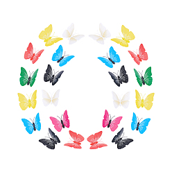 Mixed Color 56Pcs 7 Colors PVC Artifical Butterfly Fridge Magnet, with 1 Sheet Foam Glue Double-Sided Adhesive Dots, Mixed Color, Butterfly: 46x61x5mm, 8pcs/color
