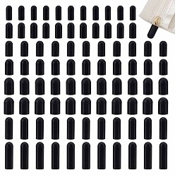 Black 80Pcs 8 Colors Silicone Resistant Cover, Black, 16~30x7~11.5mm, Inner Diameter: 4.4~8.5mm, 10pcs/style