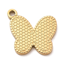 Золотой Ионное покрытие (ip) 304 брелоки из нержавеющей стали, очарование бабочки, золотые, 14x14x1 мм, отверстие : 1.2 мм.