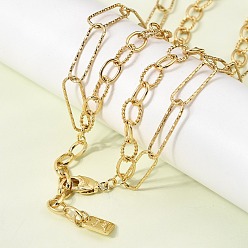 Настоящее золото 18K 6ММ двухслойные цепочки из латуни смешанного типа, стойки покрытие, долговечный, без кадмия и без свинца, реальный 18 k позолоченный, 16.65 дюйм (42.3 см)
