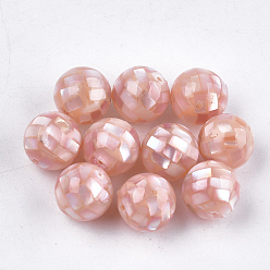Pink Harz perlen, mit rosa Muschel, Runde, rosa, 12 mm, Bohrung: 1 mm
