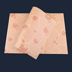 Светло-коричневый 50шт. жиронепроницаемая упаковочная бумага, шаблон слова, для кухонных принадлежностей для выпечки, загар, 380x280 мм