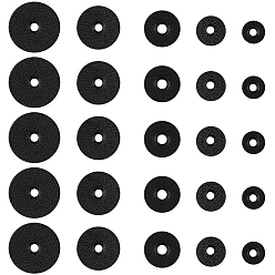 Черный 100шт. 5 стили шайбы из искусственной кожи, изоляционная прокладка, плоско-круглые, чёрные, 6~14x1.5 мм, отверстие : 2 мм, 20 шт / стиль