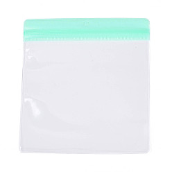 Бирюза Прямоугольные прозрачные подарочные пакеты из ЭВА с застежкой-молнией, топ сумки печать, бирюзовые, 16.5x15x0.03 см