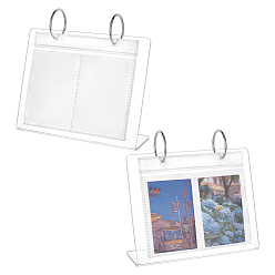 Прозрачный 3 дюймовый акриловый настольный календарь для хранения фотоальбомов, с 68 карманами, прямоугольные, прозрачные, 67x50x160 мм