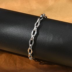 Нержавеющая Сталь Цвет 304 браслеты-цепочки из нержавеющей стали для мужчин и женщин, цвет нержавеющей стали, 7-1/2 дюйм (19 см)