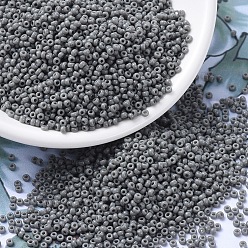 (RR499) Opaque Falcon Gray Миюки круглые бусины рокайль, японский бисер, (rr 499) непрозрачный соколиный серый, 11/0, 2x1.3 мм, отверстие : 0.8 мм, Около 5500 шт / 50 г