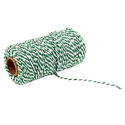 Зеленый Нити хлопчатобумажные, макраме шнур, декоративные нитки, для поделок ремесел, упаковка подарков и изготовление ювелирных изделий, зелёные, 2 мм, около 109.36 ярдов (100 м) / рулон