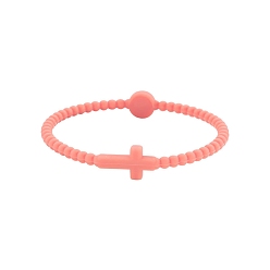 Помидор Детские силиконовые эластичные браслеты с крестом для девочек и мальчиков, помидор, 7-5/8 дюйм (19.5 см)