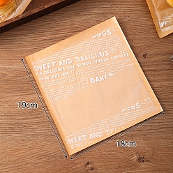 Персиковый Слойка Крафт-бумага мешок для упаковки хлеба, пакеты для печенья, прямоугольные, розовые, 19x18 см